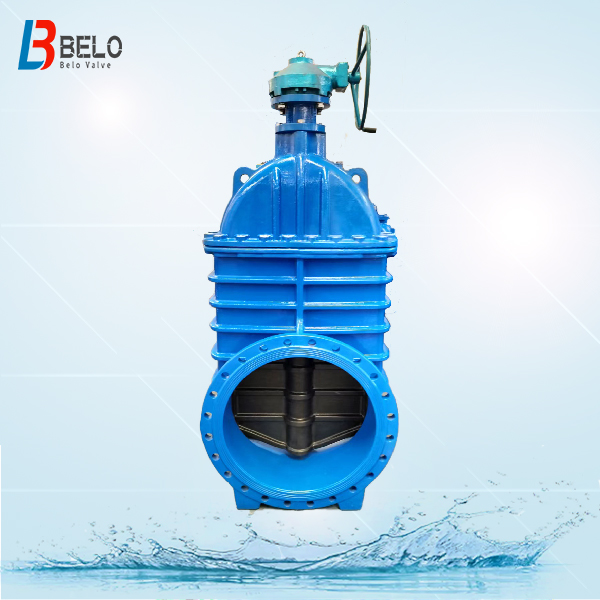DN1000 PN16 ductile cast iron soft seal non rising stem gate valve-Belo Valve