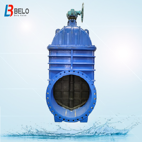 DN1200 PN16 ductile cast iron 450 soft seal non rising stem gate valve-Belo Valve