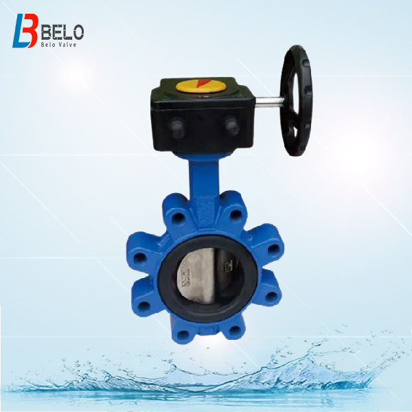 Lug center line wafer butterfly valve with worm gear box