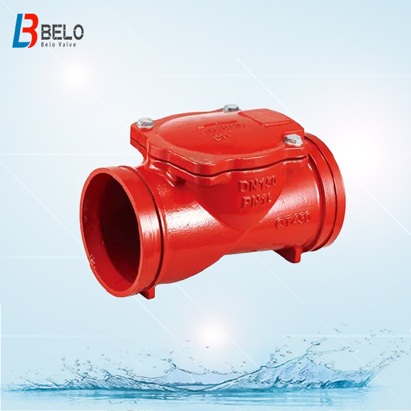 Grooved rubber disc check valve