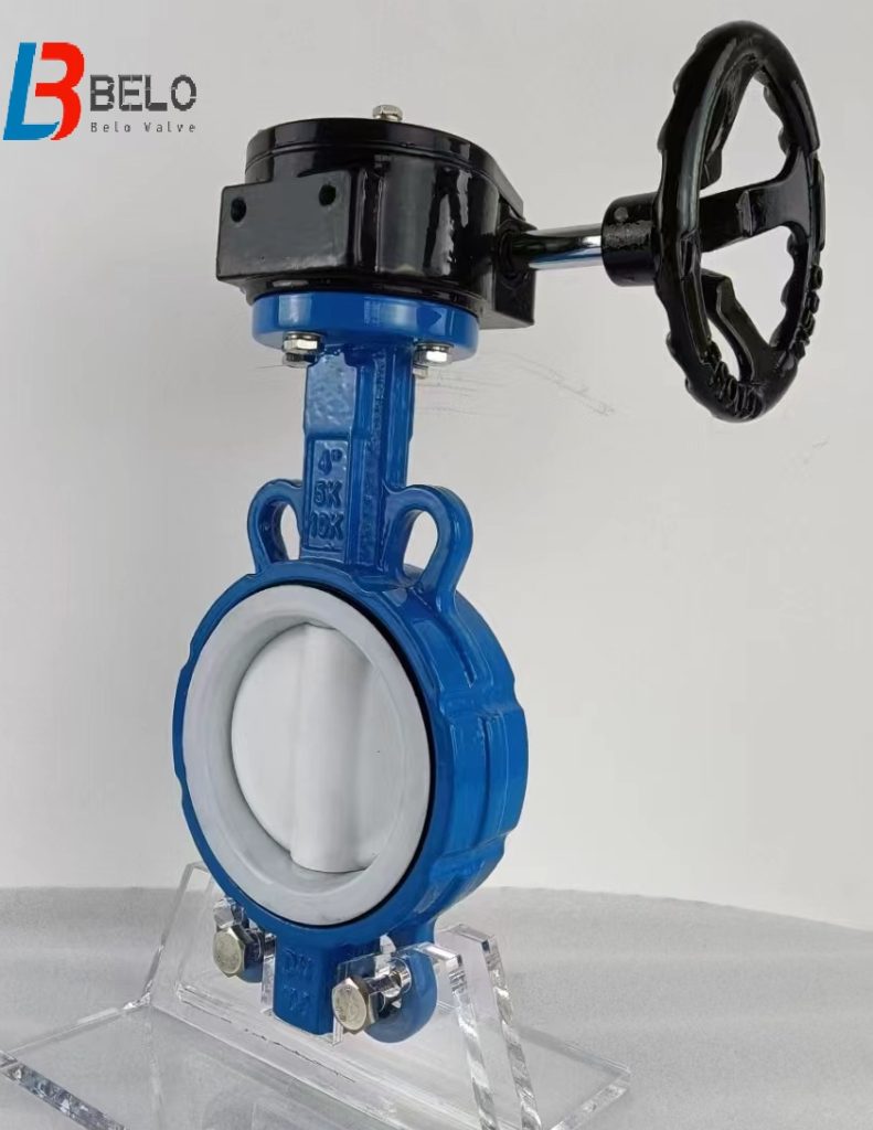 resilient seat butterfly valve with gear box