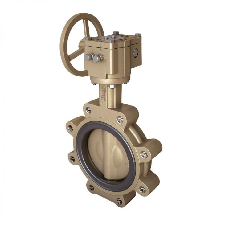 Albronze worm gear box lug type soft sealing butterfly valve-Belo Valve