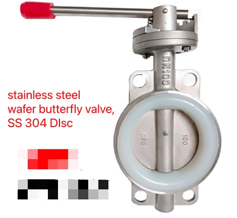 DN100 PN16 manual stainless steel wafer type butterfly valve SS304 valve disc-Belo Valve