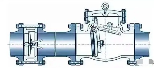 How butterfly type check valve is installed