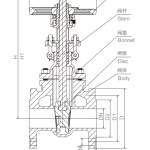 Drawing for GOST 5762 Russia standard cast steel metal seal rising stem gate valve-Belo Valve