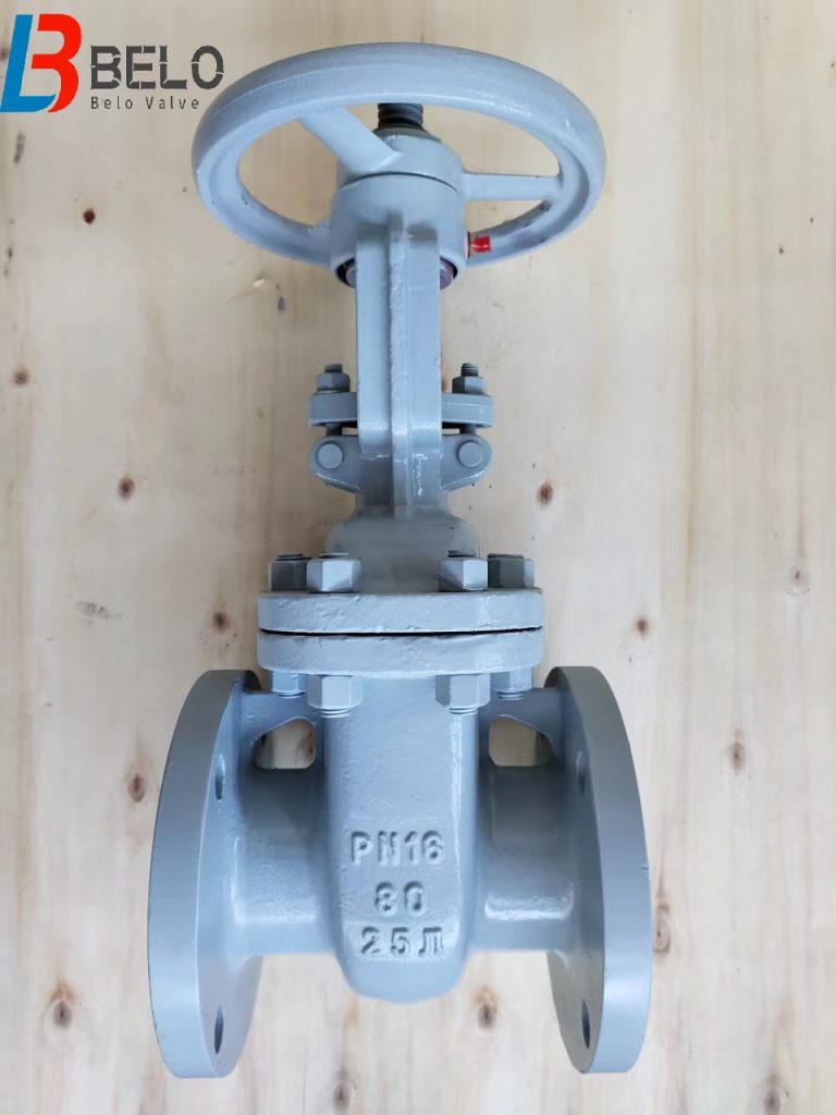 GOST5762 DN80-PN16 Russia standard cast steel metal seal rising stem flange gate valve-Belo Valve