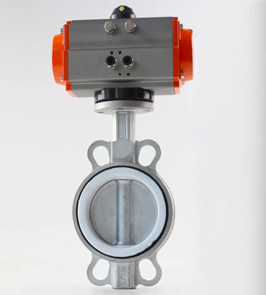 stainless steel pneumatic PTFE lined wafer type butterfly valve-Belo Valve