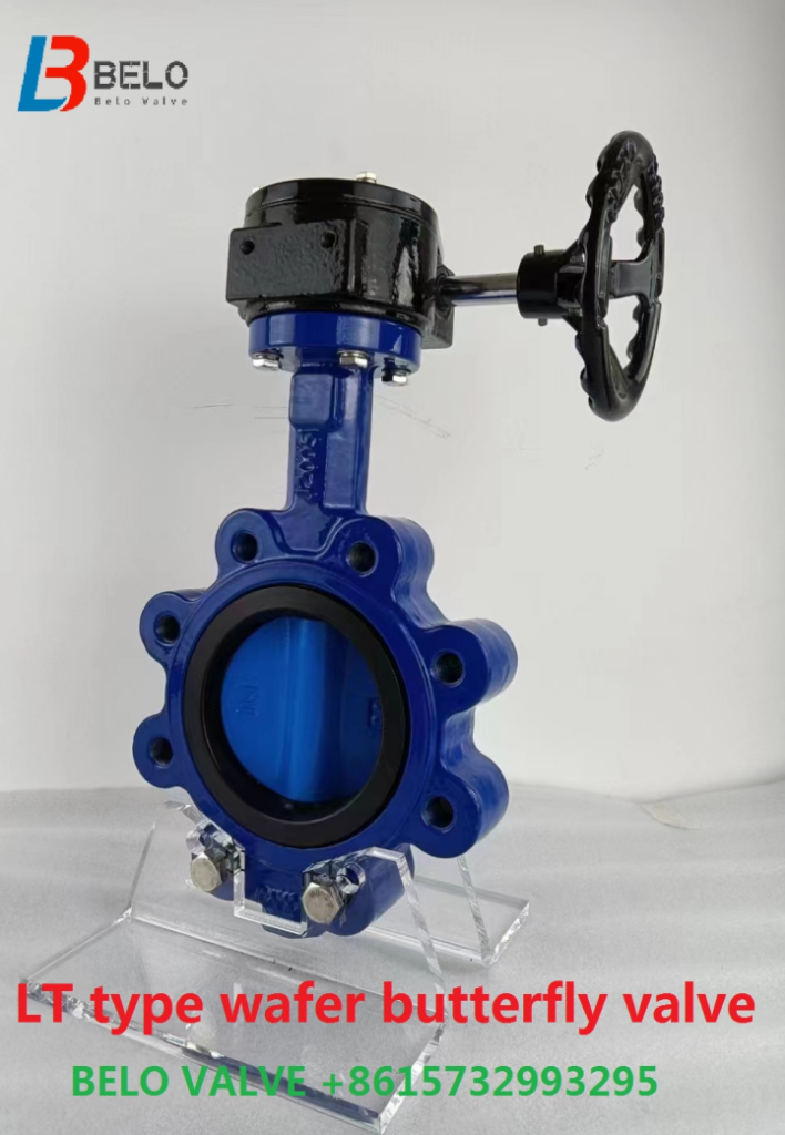worm gear actuated wafer lug type butterfly valve threaded holes-Belo Valve
