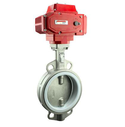 Electric stainless steel PTFE lined soft seal concentric wafer butterfly valve-Belo Valve