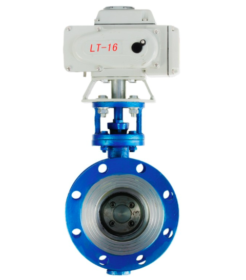 How D943H-10:16C cast steel electric actuated triple eccentric metal seal flange butterfly valve looks like-Belo Valve