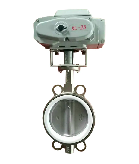 How stainless steel electric wafer type PTFE lined butterfly valve looks like-Belo Valve