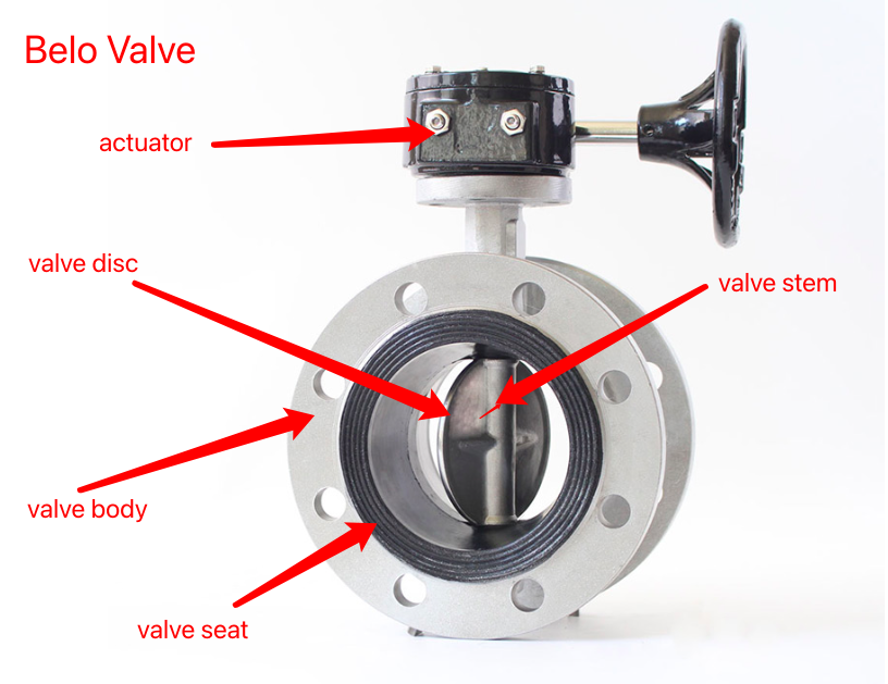 Main components for concentric flange butterfly valve-Belo Valve