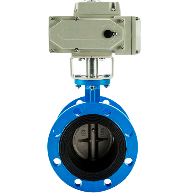 ductile iron electric operated EPDM seated concentric flange butterfly valve-Belo Valve
