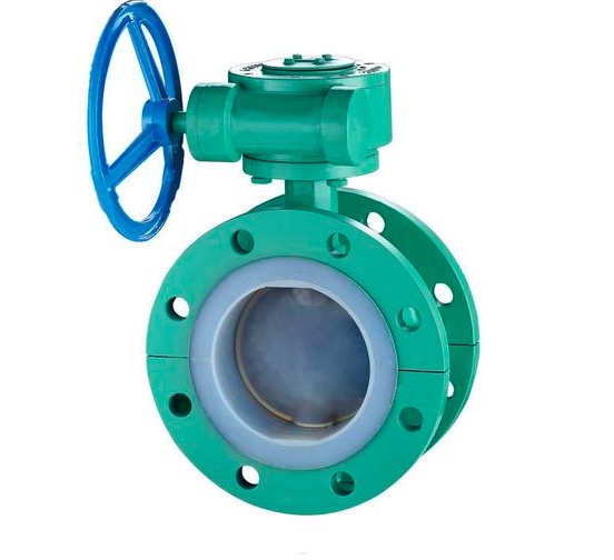 manual hand wheel operated PTFE seated resilient soft seal flange butterfly valve-Belo Valve