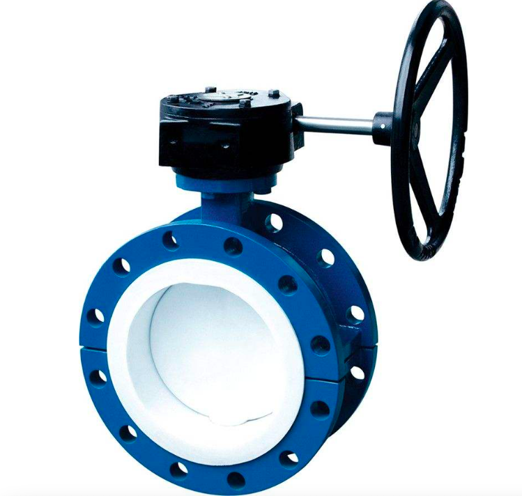 worm gear actuated PTFE lined soft seal flange butterfly valve-Belo Valve
