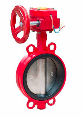 worm gear operated wafer butterfly valve for fire fighting sustems-Belo Valve