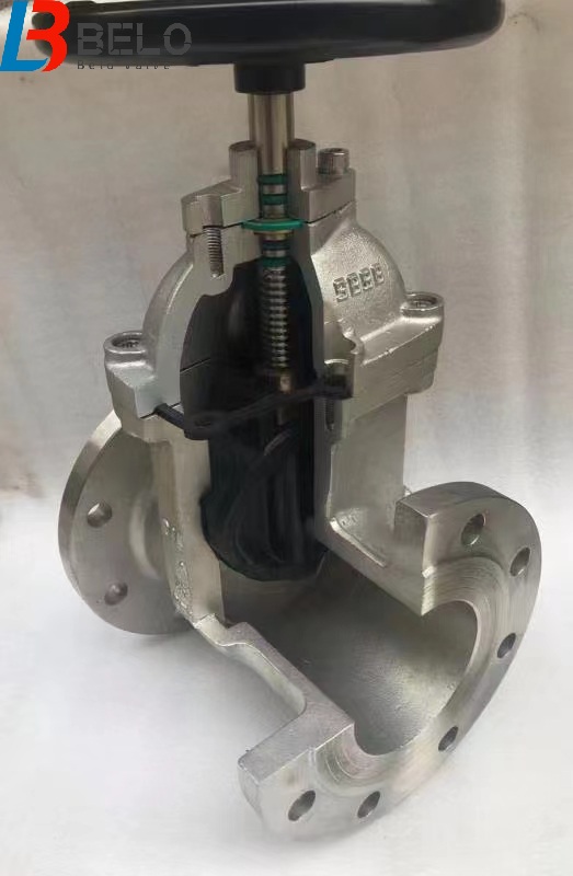 DIN F4 stainless steel soft sealing flange gate valve-Belo Valve