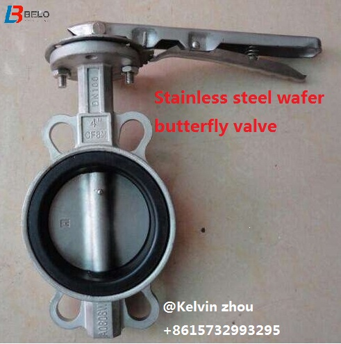 Manual lever stainless steel concentric wafer rubber seated butterfly valve-Belo Valve